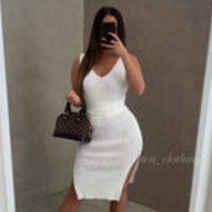 ANAIS RIBBED MIDI DRESS